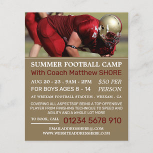 Football Player, Football Camp Advertising Flyer