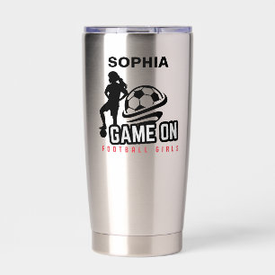 Football Player Girl, Football Girl  Birthday Insulated Tumbler