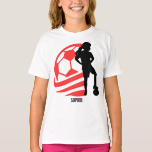 Football Player Girl, Football Girl Team Favour Bo T-Shirt