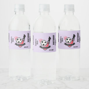 Football Player Girl, Football Girl Team Water Bottle Label