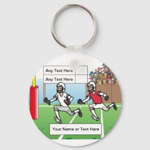 Football Player Male Cartoon by PrintedPerfection Keychain