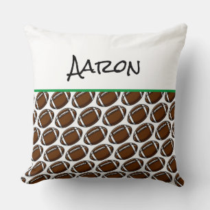 Football Player NAME Kids Sports Decor Fun Throw Pillow