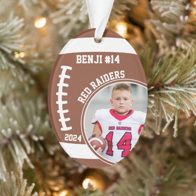 Football Player Name Number Photo Keepsake #14 (Arbre)