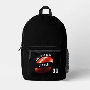 Football Player Name Number Team Name Sports Printed Backpack