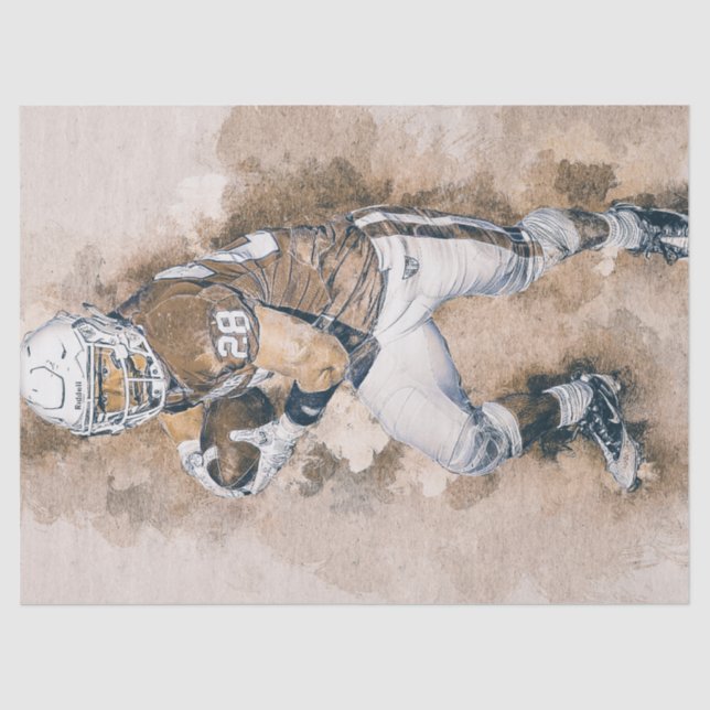 Football Player Painting Tissue Paper (Front)