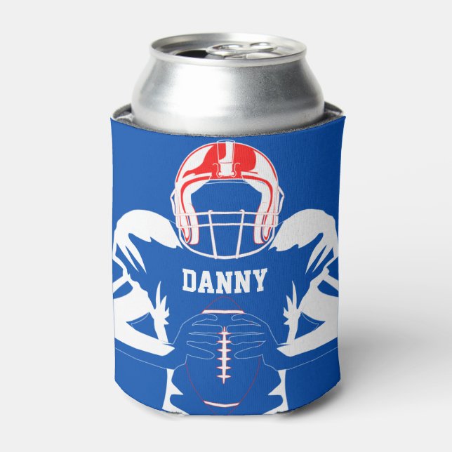 Football Player Personalized Can Cooler (Can Front)