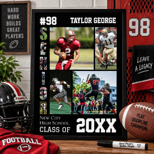 Football Player Senior Night High School Poster