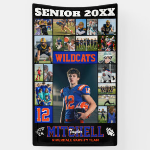 Football Player Senior Night Photo Collage Sports Banner