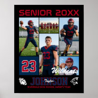 Football Player Senior Night Photo Collage Sports