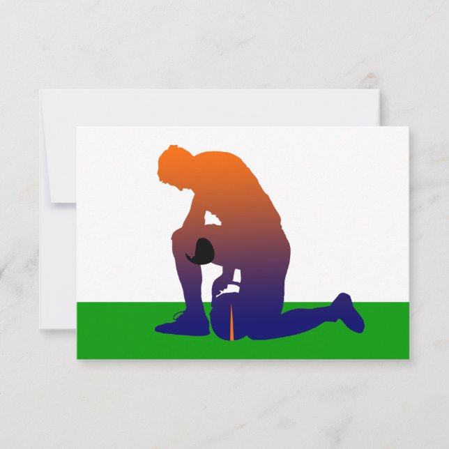 football player silhouette invitation (Front)