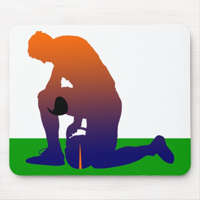 football player silhouette mouse pad (Front)