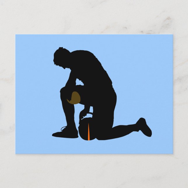 football player silhouette postcard (Front)