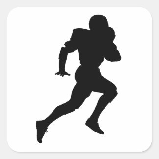 Football Player Silhouette Square Sticker