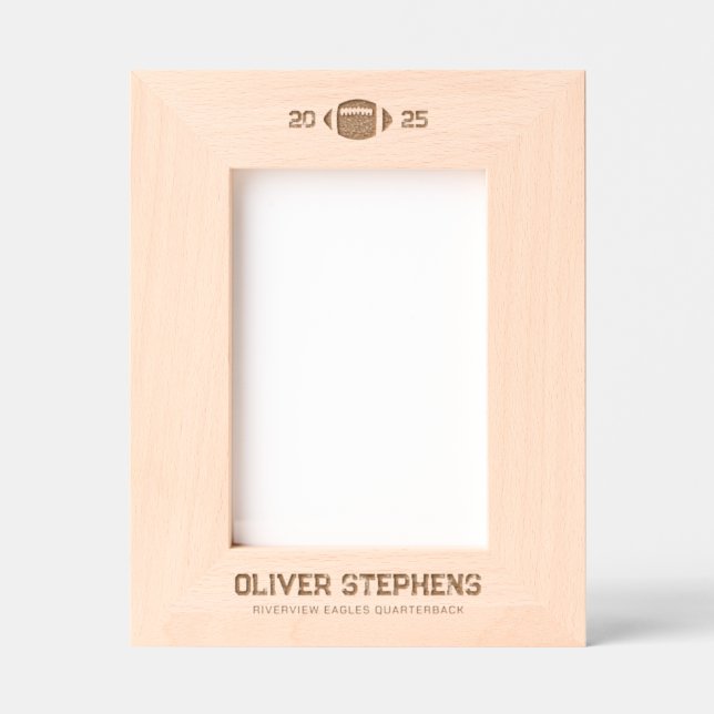 Football player sporty personalized etched frames (Front)