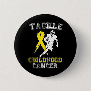 Football Player Tackle Childhood Cancer Awareness 2 Inch Round Button