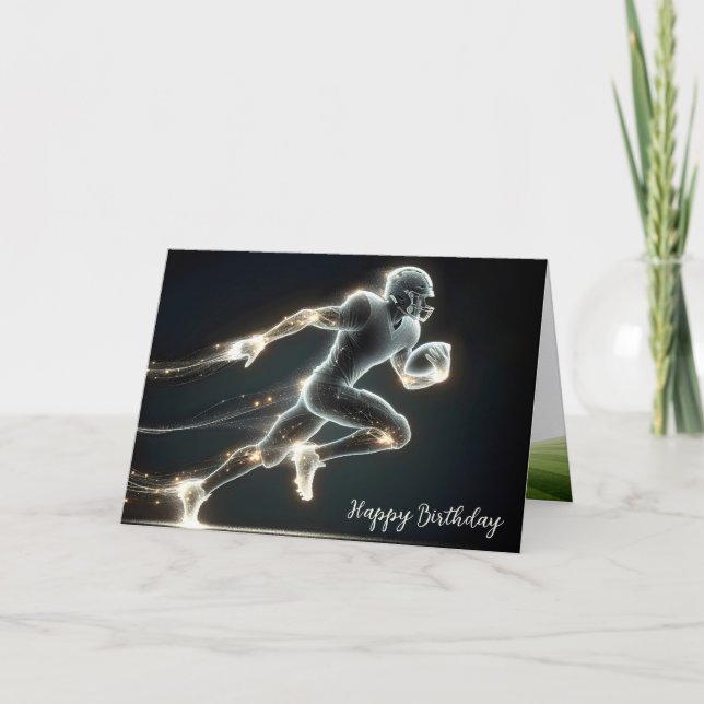 Football Player With Ball for Birthday Card (Front)