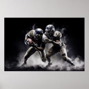 Football Players Illustration Poster