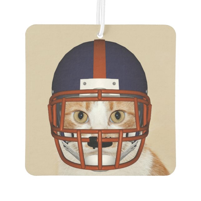 Football playing kitty cat air freshener (Back)