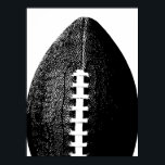 Football Poster - Black Modern Minimal Sports<br><div class="desc">A modern football in minimalist pop art style.</div>