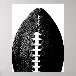 Football Poster - Black Modern Minimal Sports