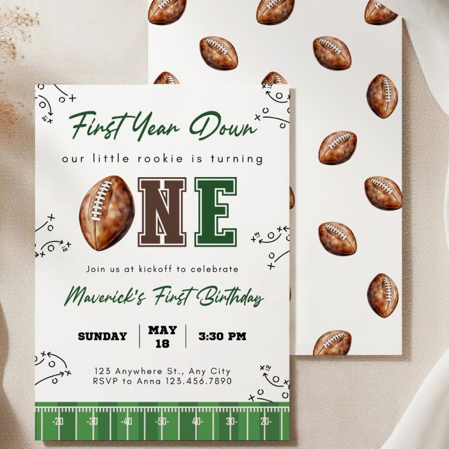 Football premier anniversaire Invitation première  (Créateur téléchargé)