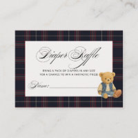 Football Preppy Bear Baby Shower Diaper Raffle