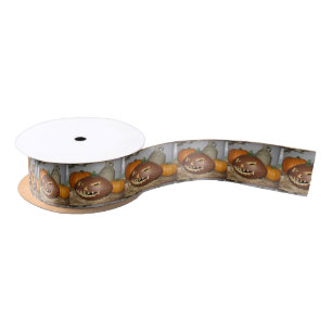 Football Pumpkin Satin Ribbon