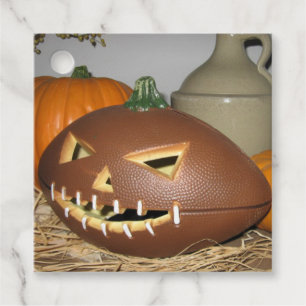 Football Pumpkin Wooden Gift Tags