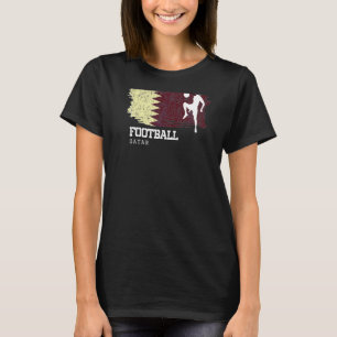 Football Qatar Flag Womens Football Team Soccer Pl T-Shirt