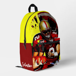 Football Quarterback Personalized  Printed Backpack