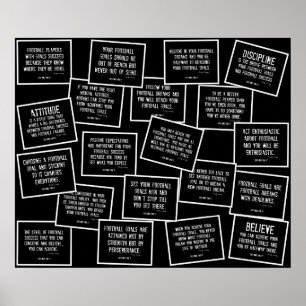 Football Quotes Collage in Black and White Poster