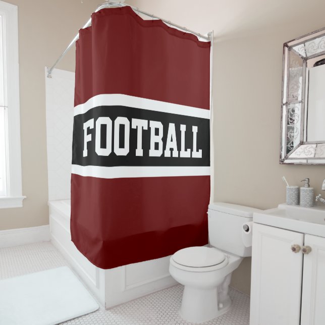 FOOTBALL Retro Deep Red Black White Sporty Stripes (In Situ)