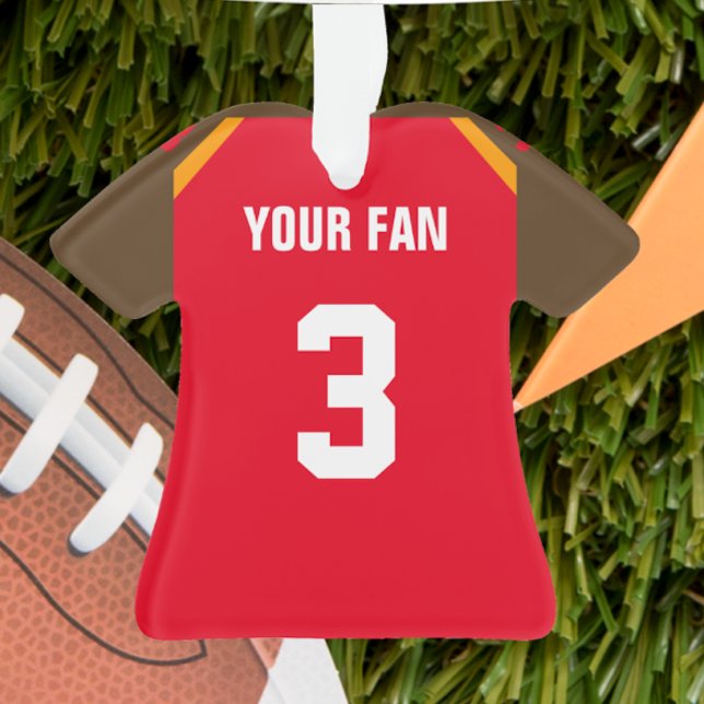 Football Rouge, blanc et ornement jersey orange (Créateur téléchargé)