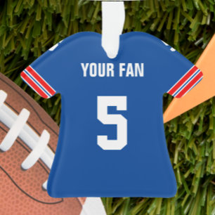 Football Royal Blue, Red & White Jersey Ornement