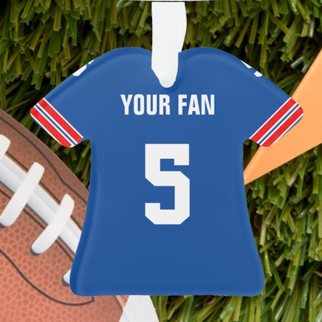 Football Royal Blue, Red & White Jersey Ornement (Créateur téléchargé)