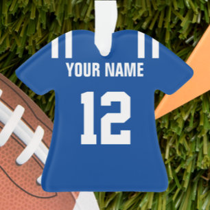 Football Royal Blue & White Jersey Ornement