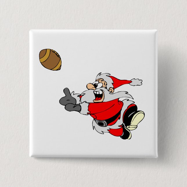 Football Santa 2 Inch Square Button (Front)