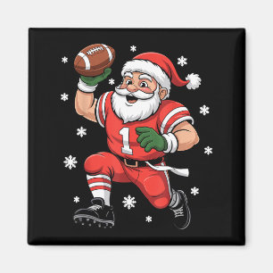 Football Santa Claus Lineman Christmas Quarterback Magnet