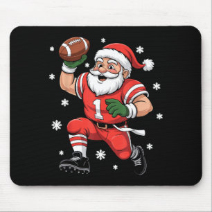 Football Santa Claus Lineman Christmas Quarterback Mouse Pad