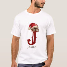 Football Santa Hat Monogram Name Christmas