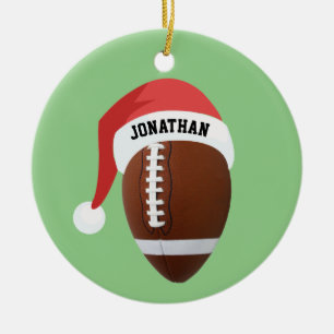 Football Santa Hat Ornament