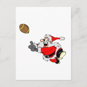 Football Santa Holiday Postcard