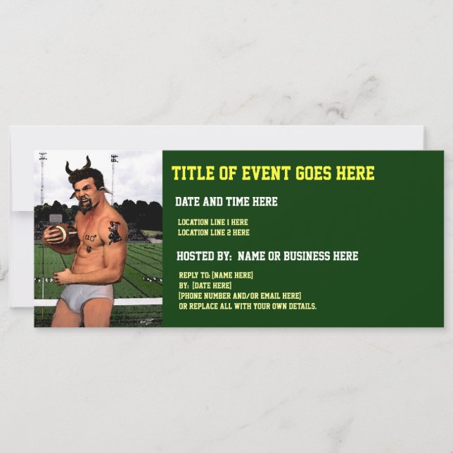 Football Satyr en Briefs Invitations Personnalisée (Devant)