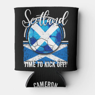 Football Scotland Flag, Retro Blue Flag Soccer Can Cooler