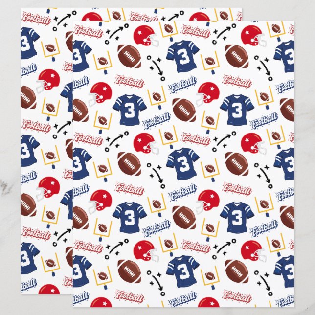 Football Scrapbook Paper (Front/Back)