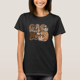 Football Season retro Football game day leopard fo T-Shirt