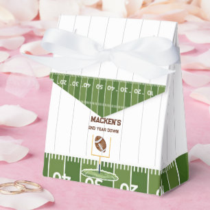 Football second year down boy birthday favor box