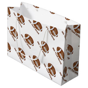 Football second year down boy birthday  large gift bag