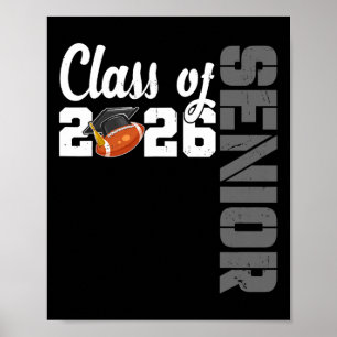 Football Senior Cl Of 2026 Graduation Senior 26 Gr Poster