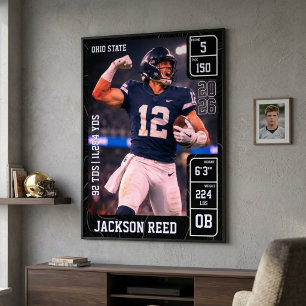Football Senior Night Personalized Photo Collage Poster